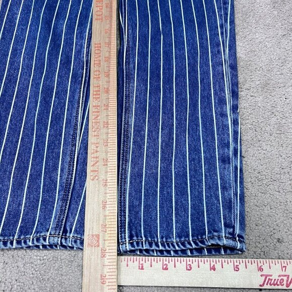 American Eagle Outfitters Mom Jeans Blue White Striped Pockets Size 2 - Picture 4 of 13